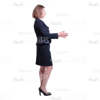 Businesswoman Closes Palms In Front Of Her Side View Cutout-0