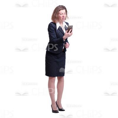 Cutout Woman Holding Phone With Outstretched Hand-0