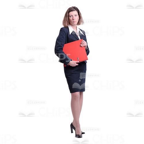 Cutout Photo Of Serious Mid-Aged Woman Holding Folder-0