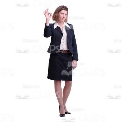 Good-Looking Business Woman Making OK Gesture Cutout Photo-0