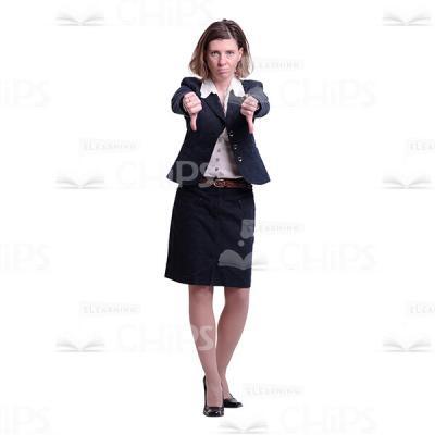 Dissatisfied Cutout Woman Showing Her Thumbs Down-0