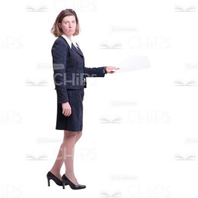 Nice Mid-Aged Woman With Papers Cutout Image-0