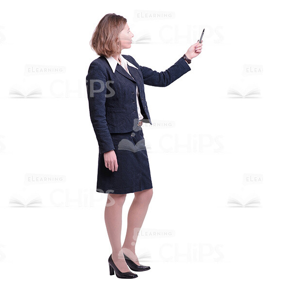 Cutout Image Of Mid-Aged Businesswoman Holding Presentation-0