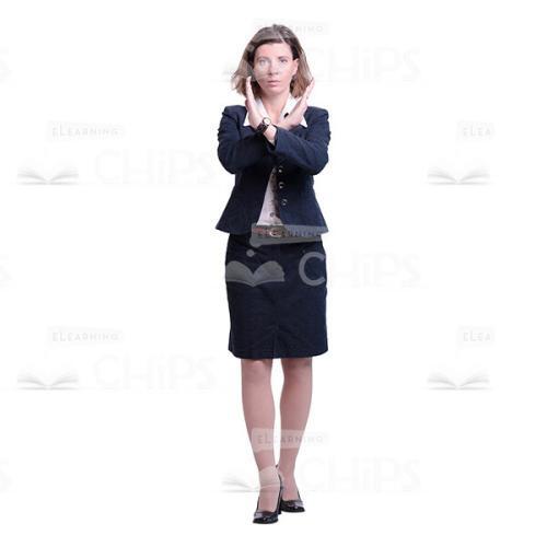 Worried Middle-Aged Woman Saying "No" Cutout Picture-0