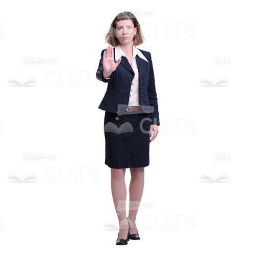 Middle-Aged Woman Saying "No" Cutout Picture-0
