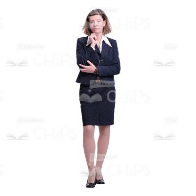 Cutout Photo Of Pensive Mid-Aged Business Lady-0