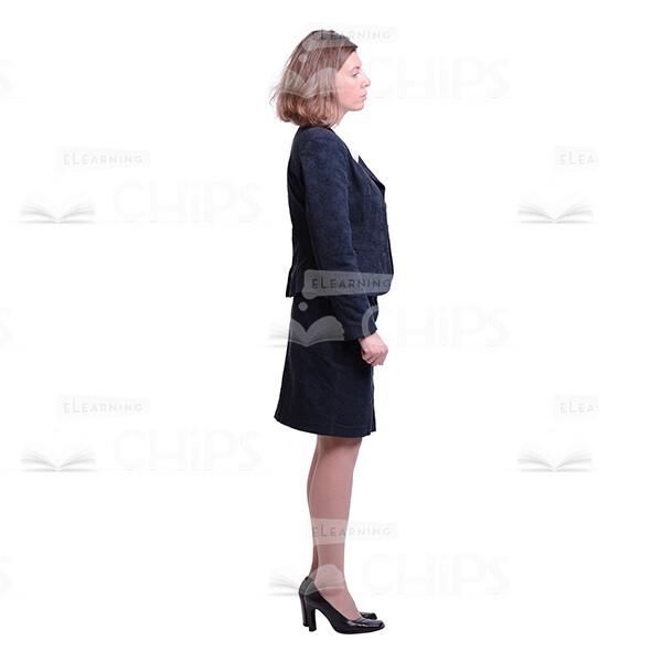 Calm Middle-Aged Businesswoman Profile View Cutout-0