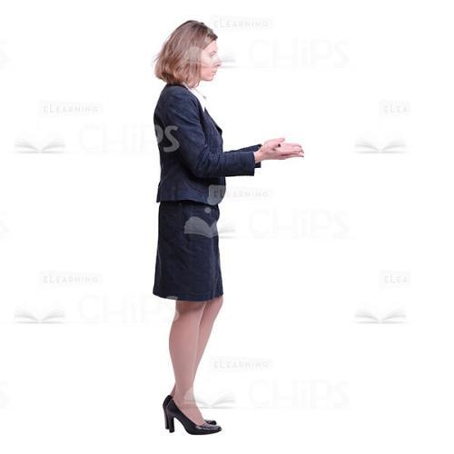 Mid-Aged Cutout Woman Stretched Out Both Palms-0