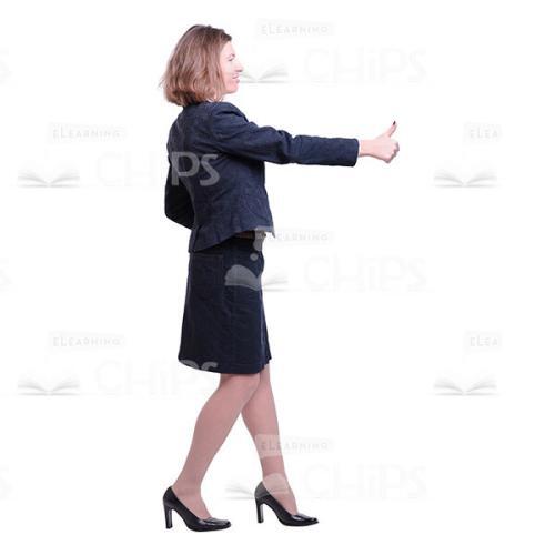 Satisfied Middle-Aged Business Coach Thumb Up Gesture Cutout-0