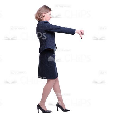 Businesswoman Showing Her Thumb Down Side View Cutout-0