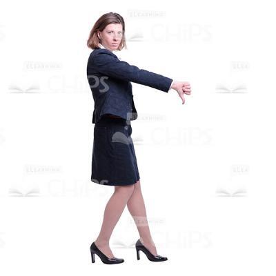 Businesswoman Thumb Down Gesture Side View Cutout Image-0