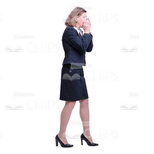 Shocked Businesswoman Covering Face Cutout Image-0