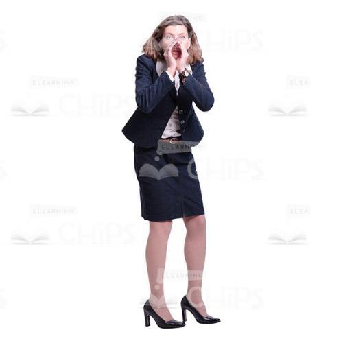Businesswoman Holding Hands At Mouth Cutout Image-0