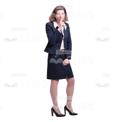 Half-Turned Businesswoman Calls For Silence Cutout Image-0