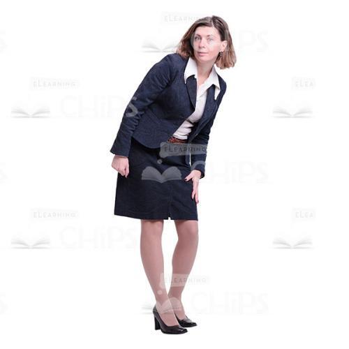 Cheerful Businesswoman Leaning Forward Cutout Image-0