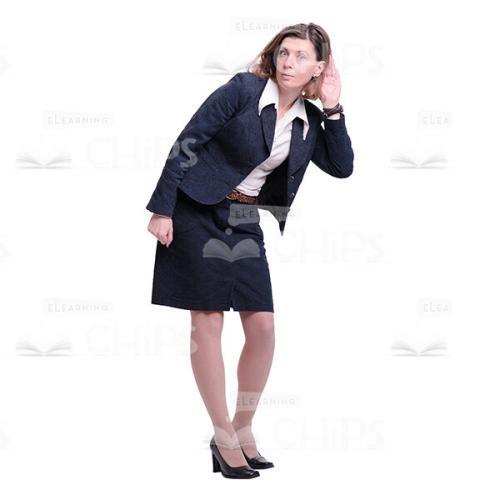 Businesswoman Holding Hand At Ear Cutout Picture-0