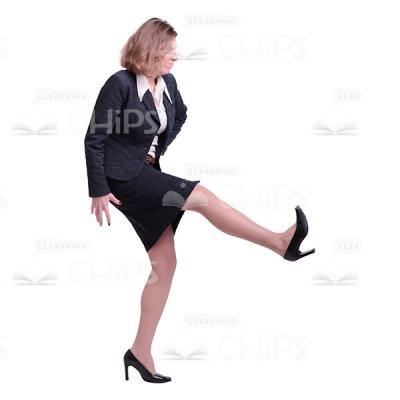 Businesswoman Strikes With Right Leg Cutout Picture-0