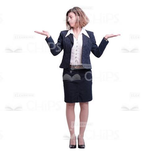 Middle-Aged Woman Making Scales Gesture Cutout Photo-0