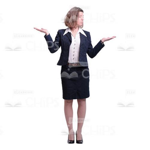 Mid-Aged Business Woman Scales Gesture Cutout Picture-0