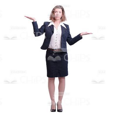 Cutout Picture Of Middle-Aged Woman Making Scales Gesture-0