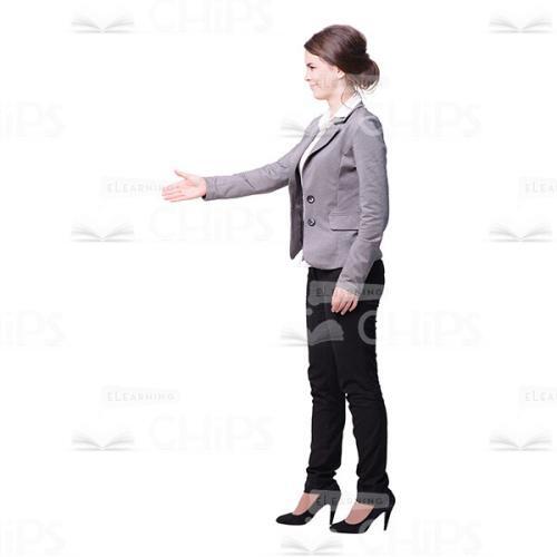 Businesswoman Greetings Profile View Cutout Picture-0