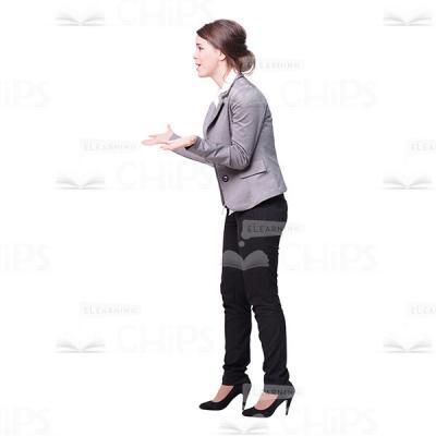 Discouraged Business Woman Cutout Picture Side View-0