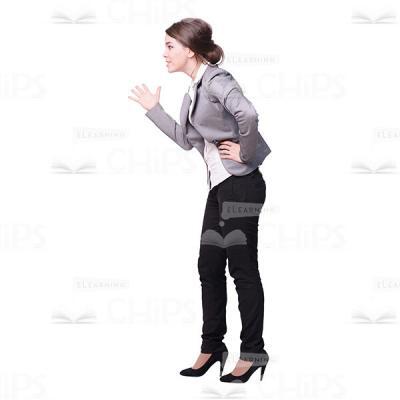 Businesswoman Reacts Emotionally Cutout Profile View-0