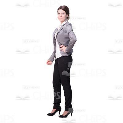 Glad Woman Standing Turned Cutout Photo-0