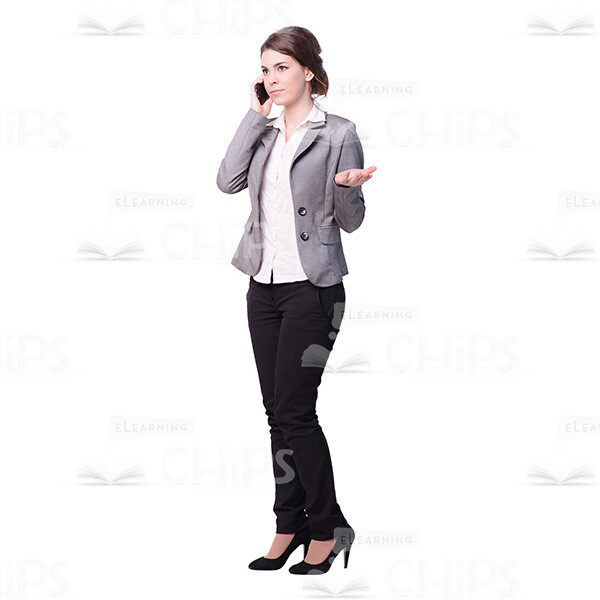 Business Lady Holding Phone Conversation Cutout Picture-0
