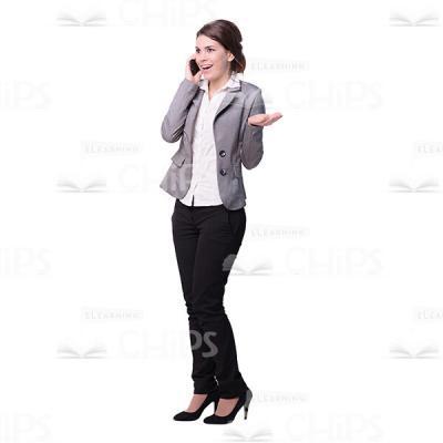 Pleasantly Surprised Girl Talking by Phone Cutout Photo-0