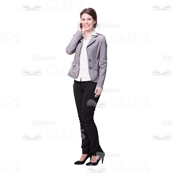 Happy Girl Talking by Phone Cutout Photo-0