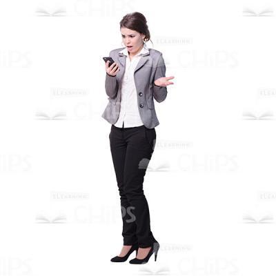 Deeply Surprised Girl Looking at Phone Cutout Photo-0
