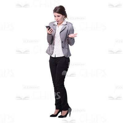 Surprised Girl with Mobile Phone Cutout Photo-0