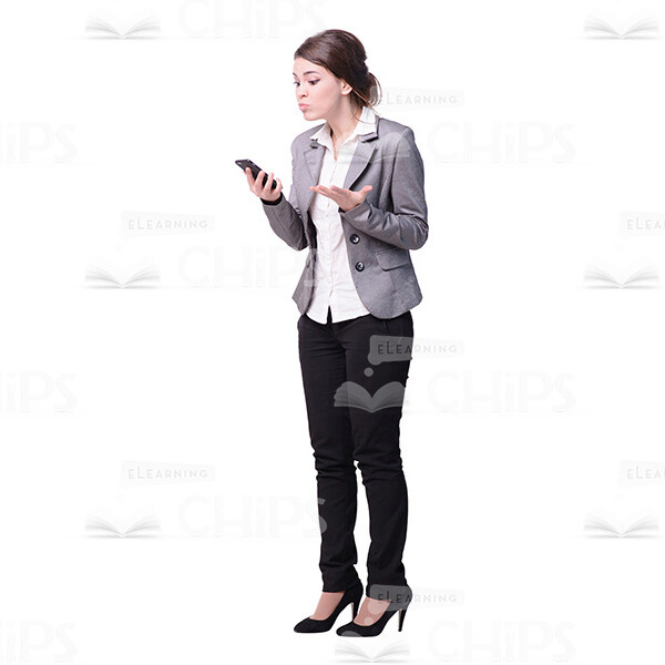 Annoyed Young Girl with Phone Cutout Photo-0