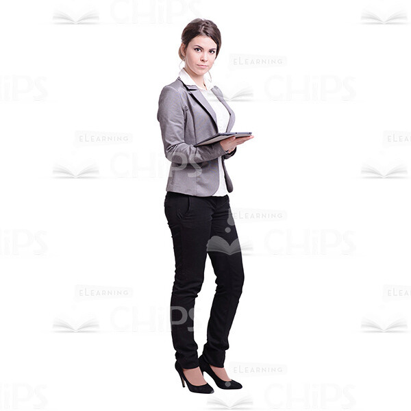 Half-Turned Business Lady With Tablet Cutout Photo-0
