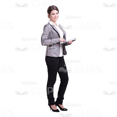 Cheerful Girl With Tablet Cutout Picture-0