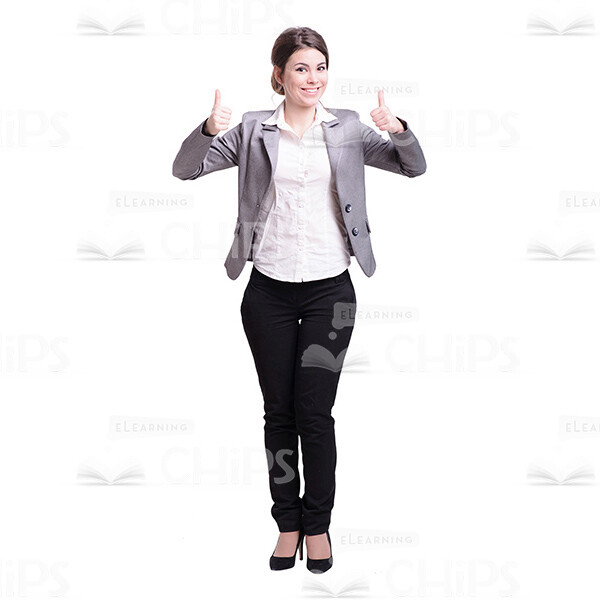Cheerful Business Lady Showing Her Thumbs Up Cutout-0