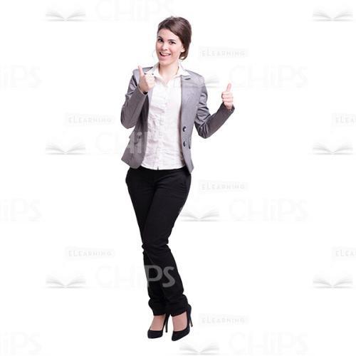 Excited Girl Shows Her Thumbs Up Cutout Photo-0