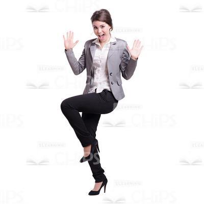 Cutout Photo Of Extremely Happy Girl Throwing Hands Up-0