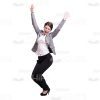 Excited Learner Raising Hands Up Cutout Image-0