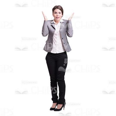 Slightly Surprised Girl Spreads Arms Cutout Image-0