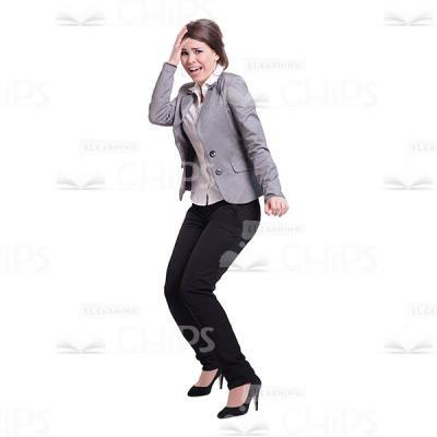 Frightened Woman In Half-Turned Pose Cutout-0