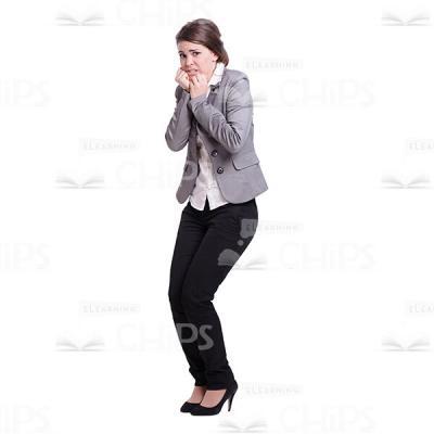 Terrified Businesswoman In Half-Turn Cutout Picture-0