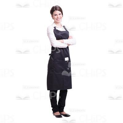 Pretty Waitress Crossed Arms Cutout Photo-0