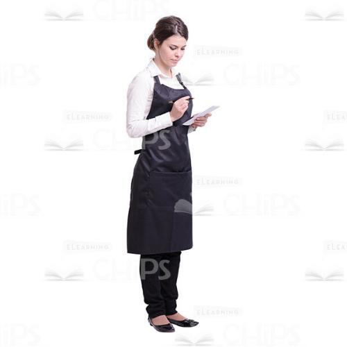 Waitress With Notepad Taking Order Cutout Photo-0