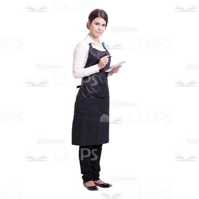 Half-Turned Waitress With Notepad And Pen Cutout -0