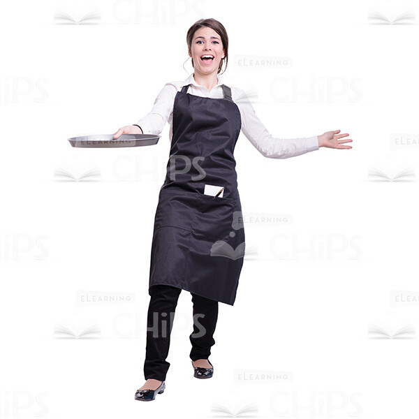 Dumbfounded Waitress Slipped Cutout Photo-0