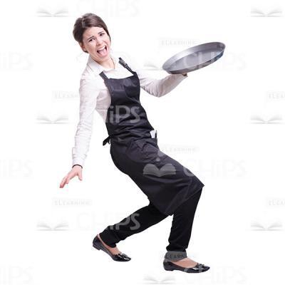 Screaming Waitress Falling To The Ground Cutout-0