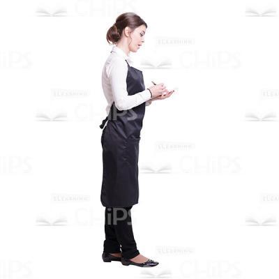 Emotional Waiter Taking Order Side View Cut Out Picture-0