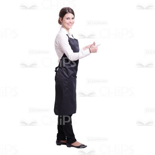 Cheerful Girl Thumb Up Gesture Cutout Picture-0